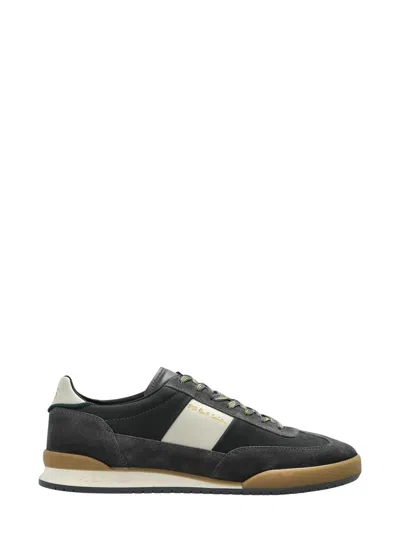 Paul Smith Black Suede Panel Dover Leather Sneakers In Gray