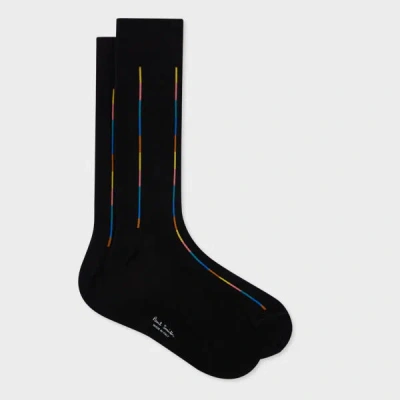 Paul Smith Black Thin 'artist Stripe' Socks