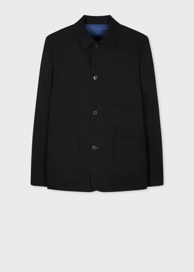 Paul Smith Black Two-ply Hopsack Wool Work Jacket
