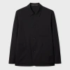 Paul Smith Black Two-ply Hopsack Wool Work Jacket In Black