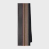Paul Smith Black Viscose-wool 'signature Stripe' Edge Scarf
