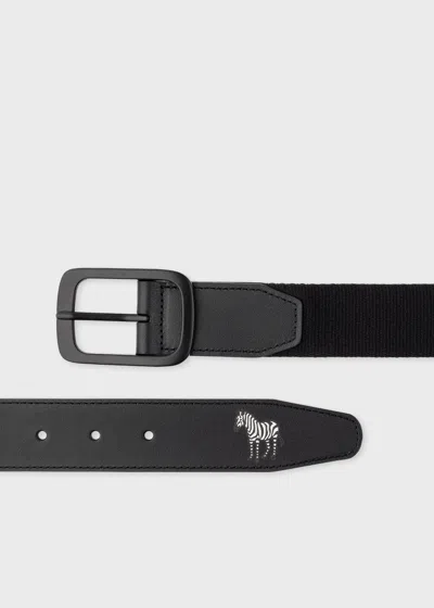 Paul Smith Black Webbing Belt With Zebra Tip