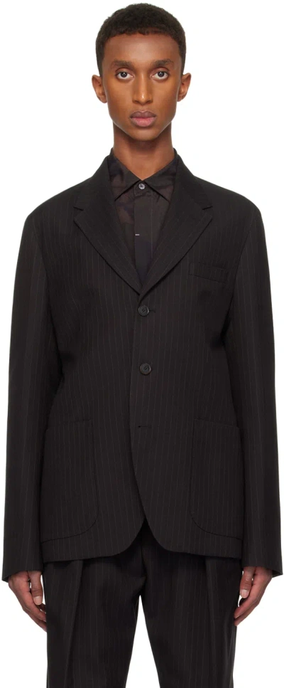 Paul Smith Black Wool Cotton Blend Blazer In 69