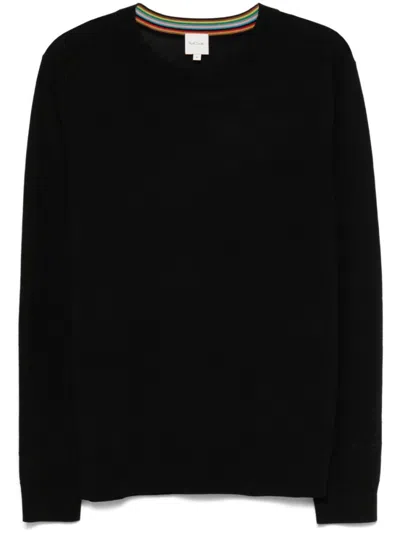 PAUL SMITH BLACK WOOL CREWNECK SWEATER
