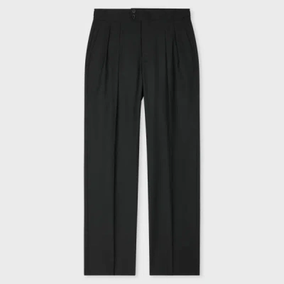 Paul Smith Black Wool-mohair Pleat Front Trousers