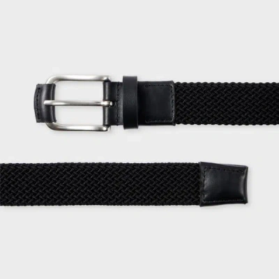 Paul Smith Black Woven Stretch Belt