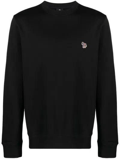 Paul Smith Black Zebra Logo Cotton Sweatshirt