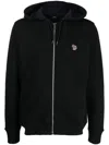 Paul Smith Full Zip Hooded Sweatshirt With Embroidered Detail In Black