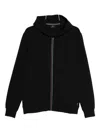 Paul Smith Black Zip-up Hoodie With Multicolored Stripe Accents In Black