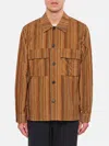 Paul Smith 'signature Stripe' Corduroy Overshirt Multicolour In Braun