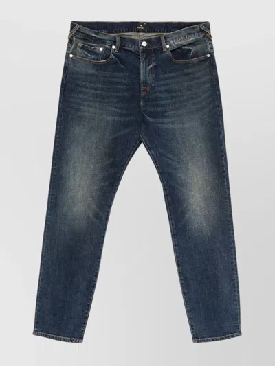PAUL SMITH BLEACH WASH TAPERED LEG DENIM JEANS