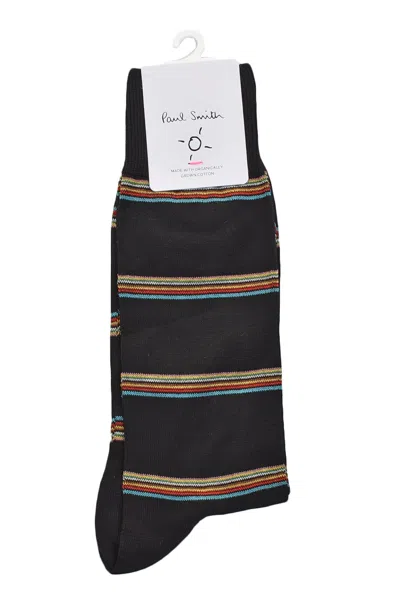 Paul Smith Block Signature Stripe Socks Black