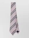 Paul Smith Dusky Pink Linen-blend Block Stripe Tie