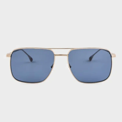 Paul Smith Blue And Gold 'halsey' Sunglasses Metallics