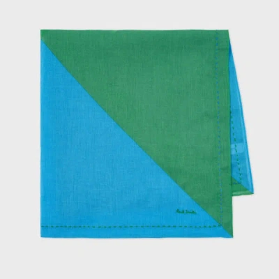 Paul Smith Blue And Green Bandana Scarf In Multi