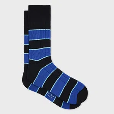 Paul Smith Blue And Navy Cotton-blend Rib Socks