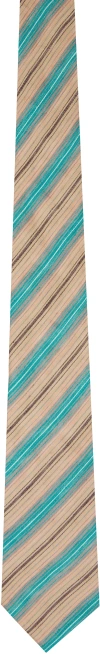 Paul Smith Blue And Orange Mix Stripe Linen-blend Tie In 16 Orange