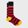 Paul Smith Blue And Red Contrast 'signature Stripe' Socks In Blue