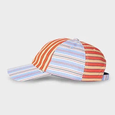 Paul Smith Blue And Red 'pool Smith Stripe' Baseball Cap In Multi