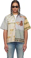 Paul Smith Textile Patchwork Muted Tones Casual Shirt In Multi