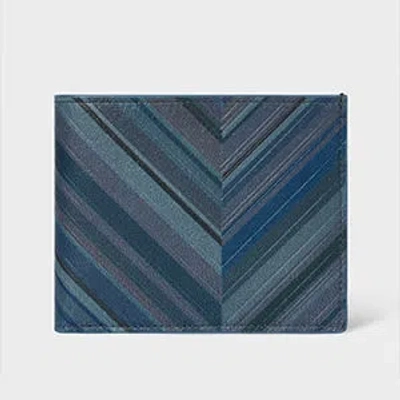 Paul Smith Blue Chevron Leather Billfold Wallet