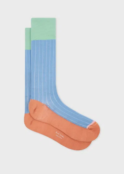 Paul Smith Blue Colour-block Socks