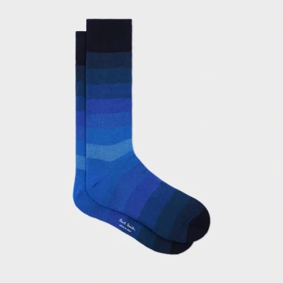 Paul Smith Blue Cotton-blend Ombre Stripe Socks