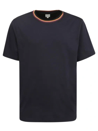 Paul Smith Blue Cotton T-shirt In Gold