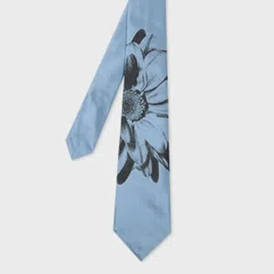Paul Smith Blue Daisy Photo Floral Silk Tie