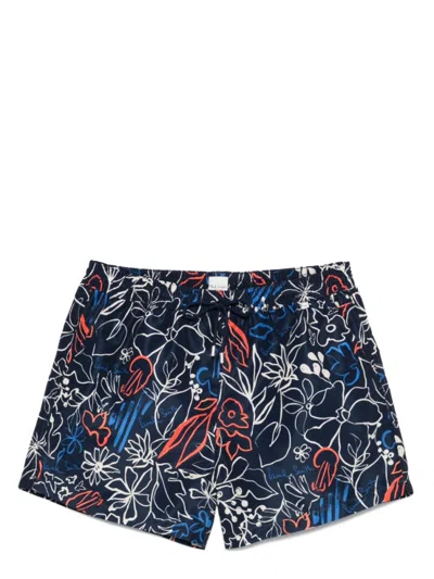 PAUL SMITH BLUE FLORAL PRINT SWIM SHORTS