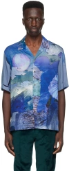 Paul Smith Blue Graphic Shirt In 47 Blues
