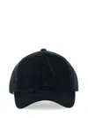 Paul Smith Soft Cotton Blend Cap With Textured Corduroy Finish In Green