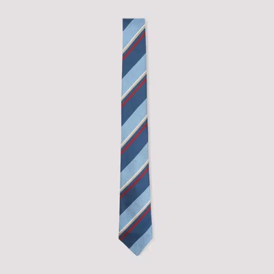 PAUL SMITH PAUL SMITH BLUE HORIZ STRIPE SILK TIE