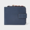 Paul Smith Blue Leather Billfold And Coin Wallet In Blue
