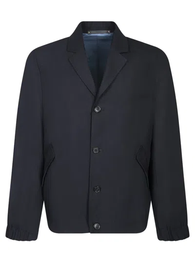 Paul Smith Blue Linen Revere Overshirt