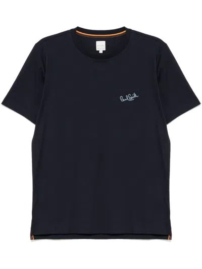 PAUL SMITH BLUE LOGO COTTON T-SHIRT