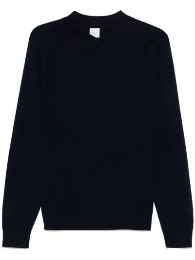 PAUL SMITH BLUE LONG SLEEVES SOLID POLO