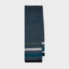 Paul Smith Blue Mohair-blend Stripe Scarf In Blue