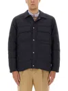 Paul Smith Blue Nylon Jackets In Black