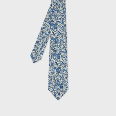 Paul Smith Blue Organic Cotton 'liberty' Tie