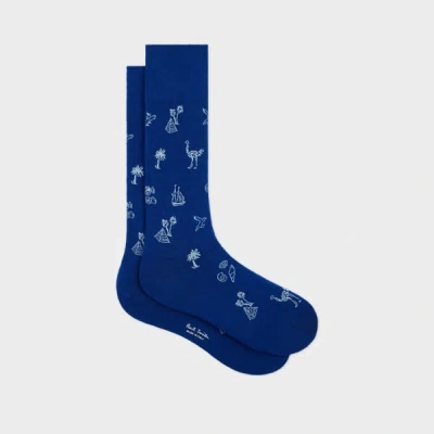 Paul Smith Blue 'ostrich' Socks