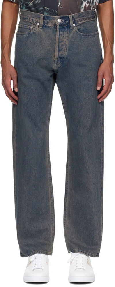 Paul Smith Blue Overdyed Jeans In 55