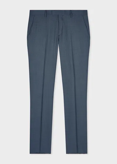 Paul Smith Blue Overdyed Micro-houndstooth Wool Trousers