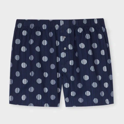 Paul Smith Blue Polka Dot Cotton Boxer Shorts