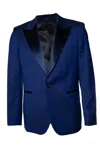 Paul Smith , Blue Shiny Blazer In Blue