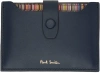 PAUL SMITH BLUE SIGNATURE STRIPE PULL-OUT CARD HOLDER