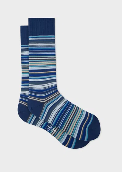 PAUL SMITH BLUE 'SIGNATURE STRIPE' SOCKS