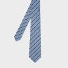 Paul Smith Blue Silk Herringbone Stripe Tie In Blue