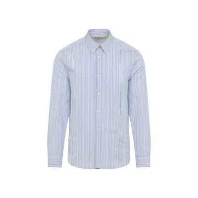 Paul Smith Striped Long-sleeved Shirt In Gnawed Blue