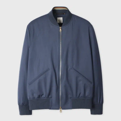 Paul Smith Blue 'storm System' Wool Bomber Jacket
